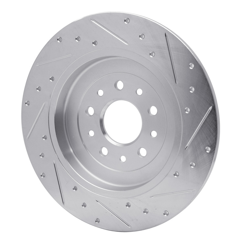 Ford Explorer Brake Rotor (1) - Rear Left - R1 Concepts - Drilled & Slotted - Silver - `05-`19
